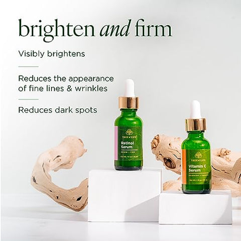 Tree of Life Beauty - Regime Avançado Tree of Life – 60ml – Sérum de Niacinamida (Refina) Sérum de Vitamina C (Ilumina) Sérum de Retinol (Suaviza) Sérum de Ácido Hialurônico (Hidrata) – Séruns Faciais – Cuidados com a Pele