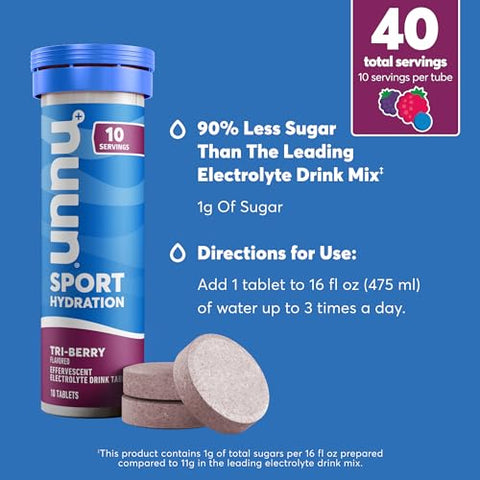Sport Caffeine – Tabletes Eletrolíticos Dissolvíveis em Água, Pack Variado | 5 Eletrólitos Essenciais para Hidratação | 1g de Mistura para Bebida com Baixo Açúcar | Vegano, Não-OGM | Pack com 6 (60 no total) - Nuun