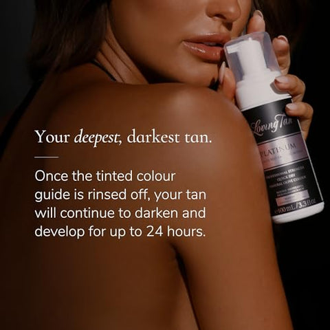 Platinum Mousse Escuro – Bronzeado Perfeito, Natural e Profissional – 5 Aplicações por Frasco – Livre de Crueldade – DHA Naturalmente Derivado - Loving Tan