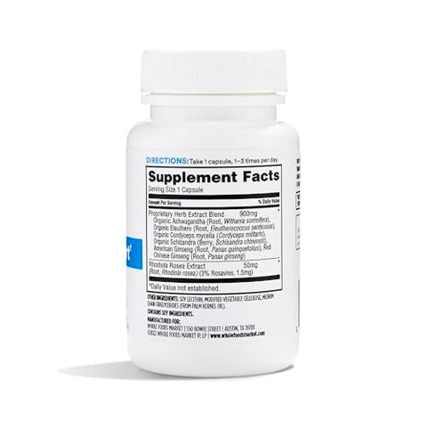 Suporte Adrenal, 60 cápsulas – Energize seu corpo com qualidade e naturalidade - 365 by Whole Foods Market