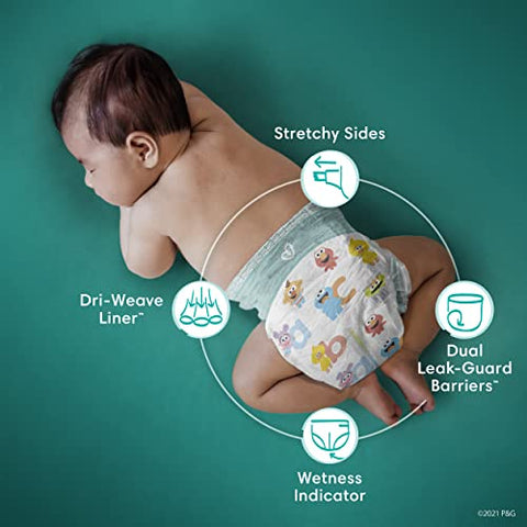Baby Dry Fraldas – Tamanho 1, 120 Unidades, Fraldas Descartáveis Absorventes - Pampers