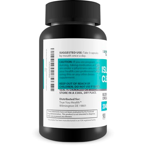 True You Health - Isla Artery Cleanse Pro – Suporte para Limpeza de Veias e Artérias – Melhor Limpeza de Sangue – Arterial