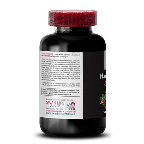 SWAN LIFE ESSENTIALS - HAWTHORN EXTRACT – Cápsulas detox puras, pó energético orgânico, extrato de suporte imunológico, mistura antioxidante, concentrado líquido – Suplemento vegano 1 Frasco