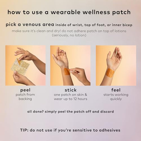 B12 Awake Patch – Adesivo Natural com Cafeína, B12 e Extrato de Chá Verde, Bem-Estar Vestível Impulsionado por Plantas (8 Adesivos no Total) - The Good Patch