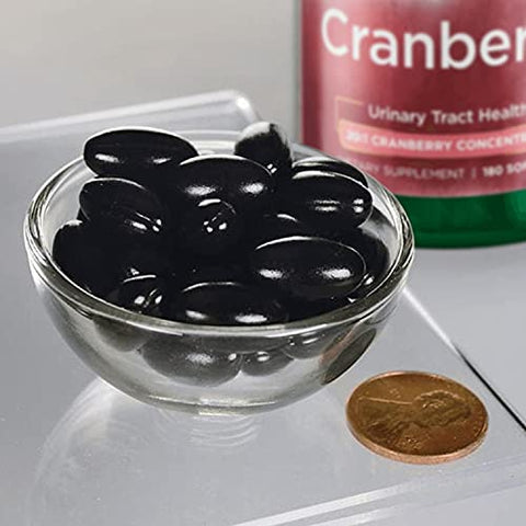 Cranberry – Suporte à Saúde do Trato Urinário, Controle da Bexiga e Função Renal Saudável – Concentrado de Suco de Cranberry 20:1 – 180 cápsulas - Swanson