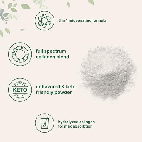 Micro Ingredients - Pó de Peptídeos de Colágeno Multi, 454g – Peptídeos de Proteína Hidrolisada | Tipo I,II,III,V,X com Ácido Hialurônico, Biotina