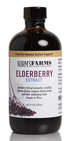Norm's Farms - Norm’s Farms Xarope de Sabugueiro Preto e Extrato de Sabugueiro Preto – Suporte Natural ao Sistema Imunológico – 2 Recipientes de 240 ml