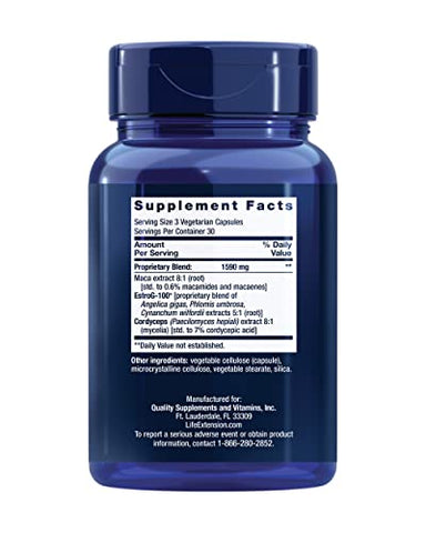 Enhanced Sex for Women 50 – Saúde Sexual Feminina com Extrato de Maca para Desconfortos da Menopausa – 60 cápsulas - Life Extension