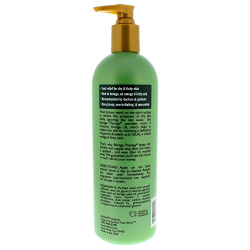 Borage Therapy Loção Hidratante para Pele Seca (480ml, Pacote com 2) Skincare sem Fragrância | Hidratante para Mãos Secas - ShiKai