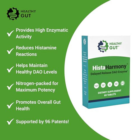 Healthy Gut,LLC - HistaHarmony | Suporte Enzimático DAO de Liberação Retardada para um Intestino Saudável | 60 Porções