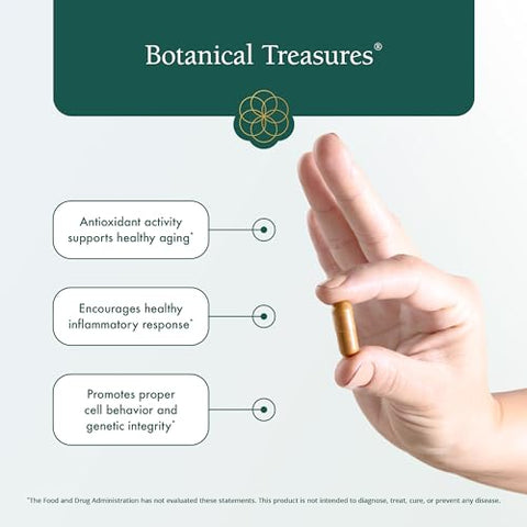 Suplemento Botânico Tesouros da Natureza – Suporte Amplo de Atividade Antioxidante – Com Cúrcuma, Gengibre, Chá Verde, Pimenta Preta, Trans-Resveratrol – 100% Natural e Potente – 60 cápsulas - Natura Health Products