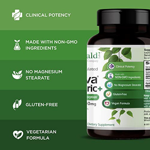Meriva Turmeric Plus – Turmeric, OptiMSM e PureWay C – Propriedades Antioxidantes – Sem Glúten, Vegano, Não-OGM – 60 Cápsulas Vegetais - EMERALD LABS
