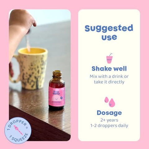 JoySpring - Gotas de Suplemento de Zinco Líquido – Zinco para Crianças e Extrato de Sabugueiro, Suporte Imunológico de Zinco para Crianças, Xarope de Sabugueiro Sambucus, Gotas de Vitamina Antioxidante para o Sistema Imunológico – Absorção Rápida, 30ml
