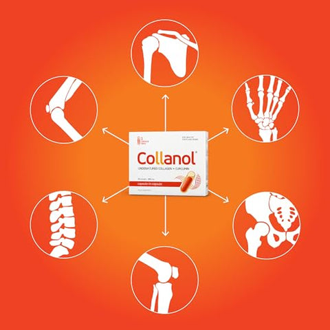 Collanol - Inovação no Cuidado das Articulações Saudáveis – Fórmula Líquida em Cápsula Dupla 3D de Extrato Micelar de Cúrcuma das Raízes 1 Cápsula/Dia. Testado em Laboratório (Pacote de 1)