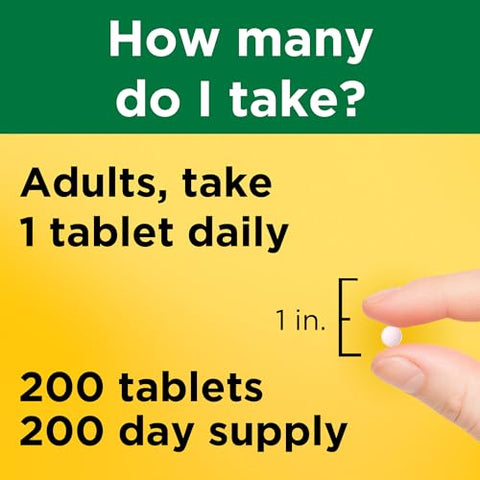 Vitamina B12 500 mcg, Suporte para Metabolismo Energético, 200 Comprimidos, Suprimento para 200 Dias - Nature Made