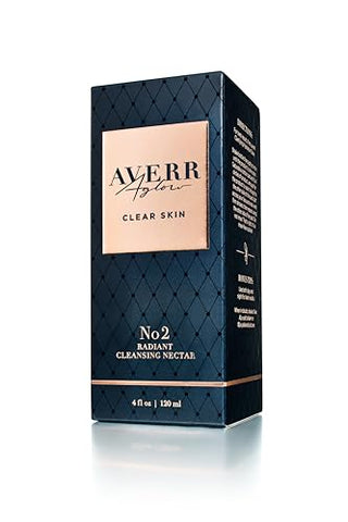 Néctar de Limpeza Radiante No.2 – Lava Rosto Diário Anti-Envelhecimento sem Enxágue – Combate Acne, Espinhas, Cravos - Averr Aglow