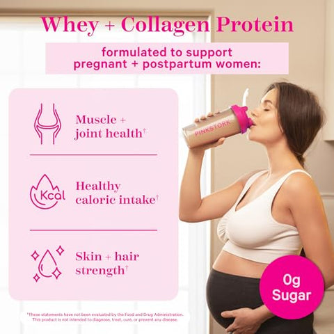 Pó de Proteína de Chocolate Whey e Colágeno – 20g – Gravidez e Pós-parto - Pink Stork