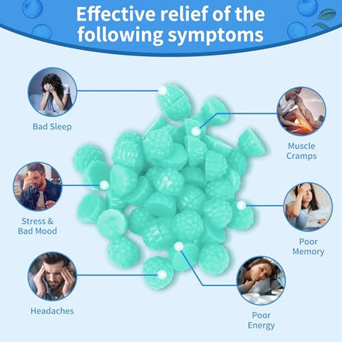 Natures Aid - Gomas de Magnésio Glicinato 1000mg – Sem Açúcar, Suplemento de Magnésio Potássio com Vitamina D, B6, CoQ10 para Calma e Bem-Estar