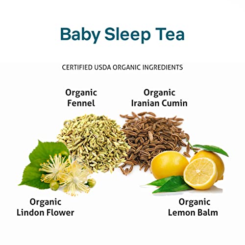 Chá para Bebê Secrets Of Tea – Chá Orgânico para o Sono do Bebê – Mistura Herbal Suave e Calmante para Infantes – 20 Sachês sem Cafeína para um Sono Natural e Tranquilo (1Pack)