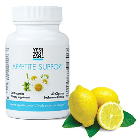 Suporte ao Apetite para Gerenciamento de Peso Corporal – Relação Saudável com a Alimentação – Ingredientes Naturais: 5-HTP, Melissa, Extrato de Camomila – 30 Cápsulas, 1 Pacote - Yes You Can!