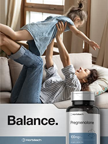 Pregnenolone 100mg | 180 Cápsulas | Suplemento Sem OGM e Glúten - Horbäach