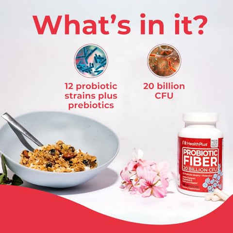 Probiotic Fiber – Suplemento Alimentar, Detox, 30 Cápsulas, 30 Porções - Health Plus