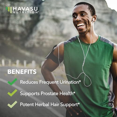 HAVASU NUTRITION - Saw Palmetto para a Saúde da Próstata Masculina | Suporte para a Próstata Masculina | Potente Saw Palmetto para DHT, Saúde Urinária e da Próstata | Fornecimento de mais de 3 Meses de Saw