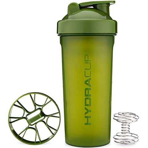 Kit com 3 Garrafas de 45 ml para Shake de Proteína, Copos Grandes com Misturador de Bola, Garrafa Extra Grande com Alça (Cores Escuras) - Hydra Cup