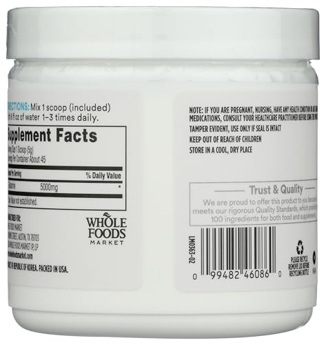 L-Glutamina em Pó Livre de Forma, 227 g - Whole Foods Market