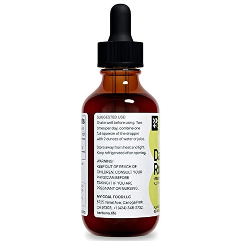 HERBANA MANUFACTURING - Extrato Líquido de Raiz de Dente-de-leão – Suplemento Herbal Natural para Limpeza e Função Digestiva – 100ml