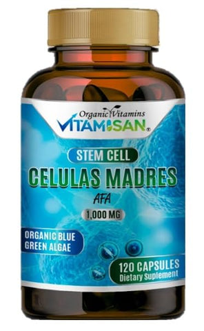 VITAMISAN - Celulas Madres 4 Frascos, 1000mg Stem Cell Plus, 480 Cápsulas Sem GMO, Sem Glúten | 4 Frascos, 1000mg Stem Cell Plus, 480 Cápsulas | Celulas Madres 1000mg Stem Cell Plus, 480 Cápsulas | Celulas Madres Stem Cell Plus 1000mg, 480 Cápsulas