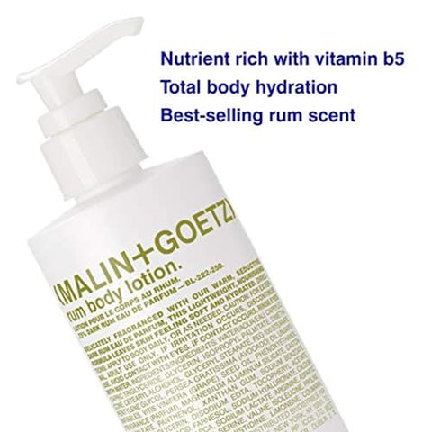 MALIN+GOETZ - MALIN GOETZ Loção corporal de Rum, 250ml, 1 unidade – Hidratante para o corpo com aroma de Rum