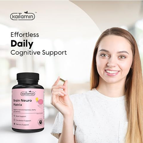 Kaitamin - Nootropic Vitamin Brain Matrix – Ginkgo Biloba, Huperzine A, Bacopa Monnieri, L-Carnitine, Phosphatidylserine – Melhora Memória e Concentração