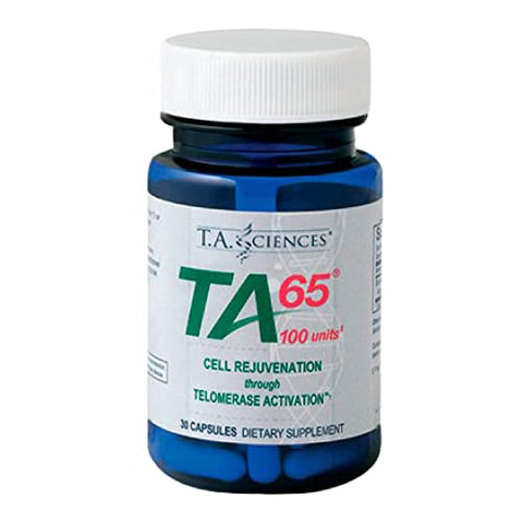 T.A. Sciences - Suplemento Ativação Telomerase – TA 65 MD, Reparo DNA, Comprimento Telômero, Anti Envelhecimento, Rejuvenescimento Celular, 30 Cápsulas