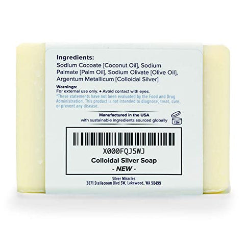 Silver Miracles - Sabonete de Prata Coloidal – Kit com 6 unidades – 100g cada