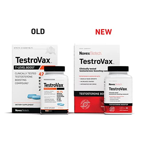 Novex Biotech - Testrovax, 90 Comprimidos – Melhor Estimulante de Testosterona para Homens – Vitaminas para Homens – Aumente a Testosterona – Estimulante de Testosterona – Aumento de Testosterona – 2700mg, 1 Pacote