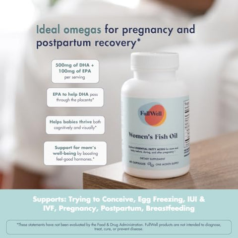 FullWell - Vitamina Pré-Natal com Ômega 3 DHA | Óleo de Peixe Ômega 3 com DHA | Marca: Prenatal DHA