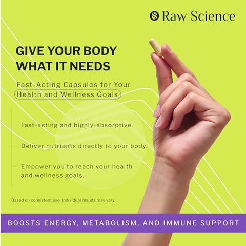 S RAW SCIENCE - Cápsulas de Moringa em Pó, Super Greens – Moringa Capsules 500mg