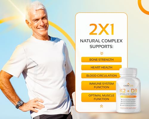 CogniTune - Vitamina D3 5000 UI com Vitamina K2 (MK7) – Imunidade e Saúde do Coração – Marca Premium