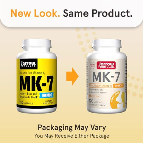 MK-7 90 mcg – Vitamina K2 Bioativa – 120 Porções (Softgels) – Para os Ossos - Jarrow Formulas