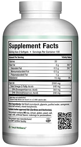 Maxi Health - Suplemento Ômega 3 – Óleo de Peixe Ômega-3 2000mg – Fonte Natural de EPA – Marca Omega
