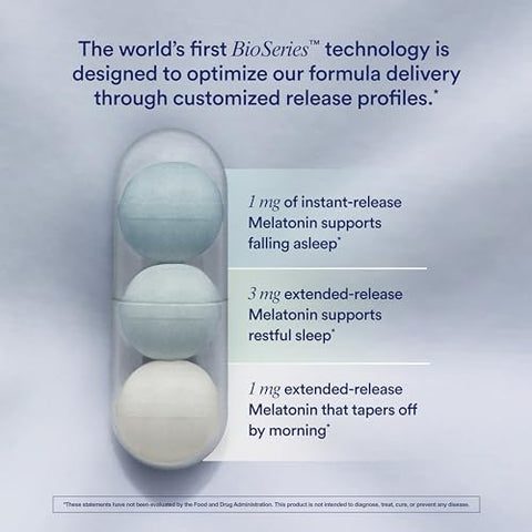 Sleep BioSeries™ Melatonina: Suplemento para Dormir com Cápsulas de Liberação Gradual, Vitaminas Naturais para Adultos, Suporte para Noites de Sono, 20 Cápsulas - Ritual