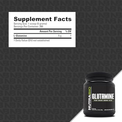 L-Glutamina em Pó Pura – Suplemento de Aminoácidos para Recuperação Muscular (1000g) - NutraBio
