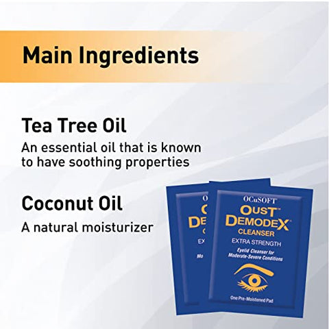 OCuSOFT - Oust Demodex Cleanser Pads 30ct – Limpeza Pré-Umidecidas para Demodex  Oust