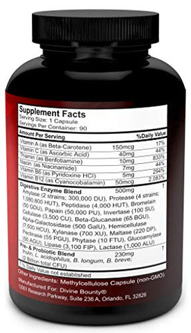 Divine Bounty - Enzimas Digestivas com Probióticos – Melhore sua Digestão Naturalmente