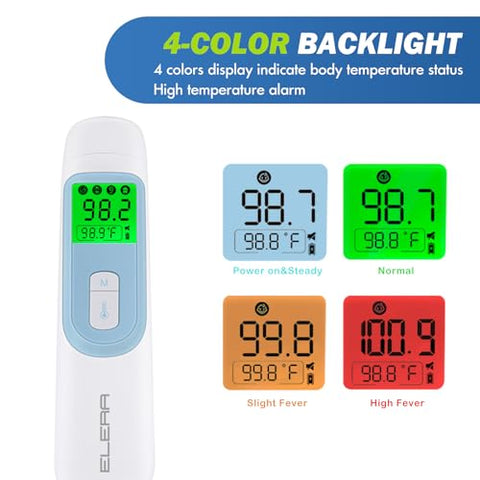 Termômetro de Ouvido para Bebê ELERA Infravermelho LCD com Modo de Troca Automática de Ouvido
