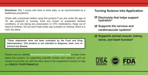 Pinnacle Supplementation - Pinnacle Potassium Citrate em Pó – Suplemento de Potássio em Pó, Suplemento Mineral, Pó Eletrolítico Keto, Suporta Equilíbrio de Hidratação e Cãibras Musculares, 100% Puro, Sem Aditivos, Sem