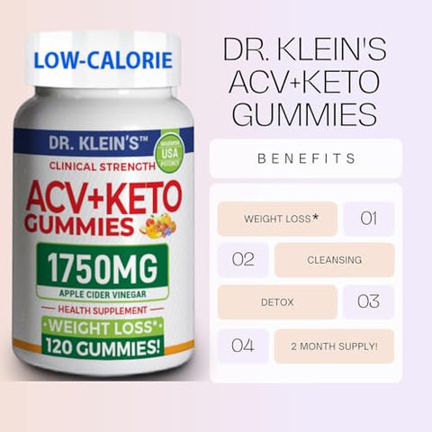 Generic - Keto ACV Gummies 1750mg – Gomas de Vinagre de Maçã com a Mãe – Suporte Avançado para Perda de Peso, Digestão e Limpeza – (120 Unidades)