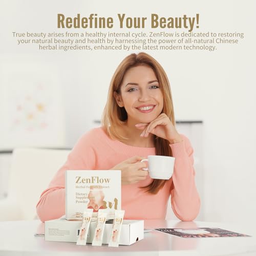 Zeroality - ZenFlow: Suplemento de Suporte ao PMS e Menstrual, Fórmula Herbal Tradicional Chinesa, Promove um Útero Saudável, Função Urogenital, Saúde Feminina (64 Pacotes – 2 Caixas)
