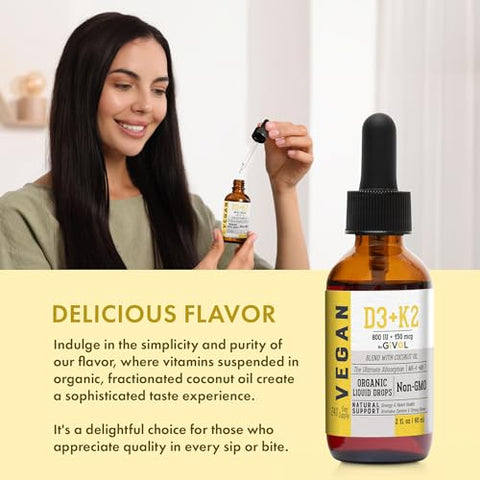 GIVOL - Vitamina D3 K2 Líquida (MK4) – Gotas Potentes para Saúde Óssea – Marca em Destaque